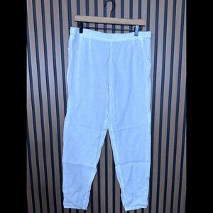 Eileen Fisher Pants Medium Womens White 100% Linen See-through Trousers